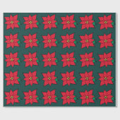 Feestelijke Poinsettias cadeaupapier (Vlak)