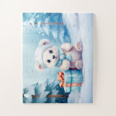 Feestelijke Polar Beer Kerst Kinder puzzel (Verticaal)
