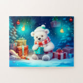 Feestelijke Polar Beer Kerst Kinder puzzel Legpuzzel (Horizontaal)