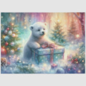 Feestelijke Polar Beer met Giant Gift Decoupage Tissuepapier (Voorkant)