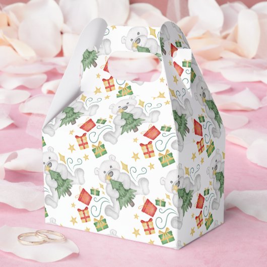 Feestelijke Polar Beren Kerstvakantie Bedankdoosjes (Huwelijk)