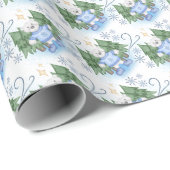 Feestelijke Polar Beren Kerstvakantie Cadeaupapier (Rol Hoek)
