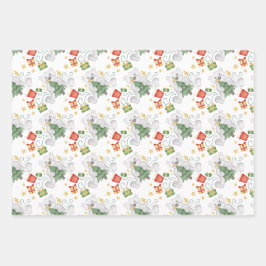 Feestelijke Polar Beren Kerstvakantie Inpakpapier Vel