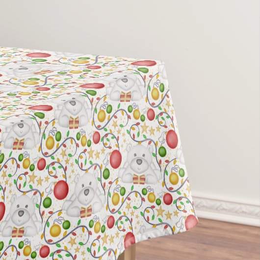 Feestelijke Polar Beren Kerstvakantie Tafelkleed (Voorbeeld)