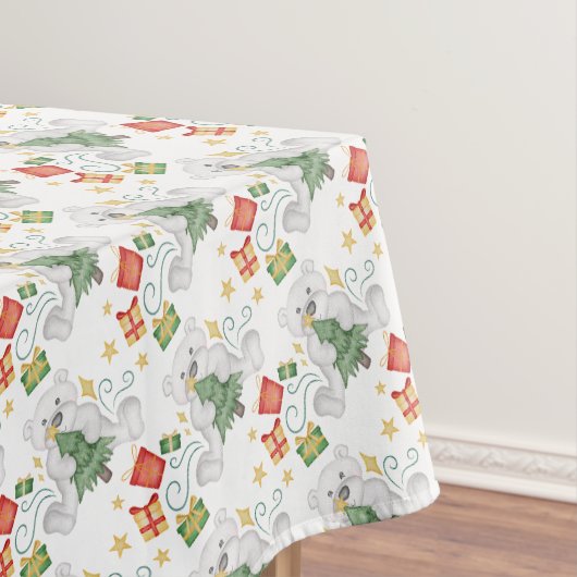 Feestelijke Polar Beren Kerstvakantie Tafelkleed (Voorbeeld)