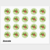 Feestelijke Polka Dots en Holly Kerst stickers (Vel)