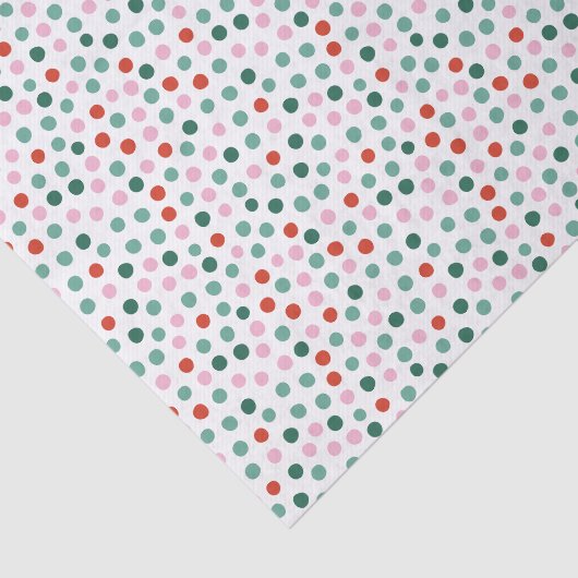 Feestelijke Polka Dots Patroon Vakantie Tissuepapier (Detail)