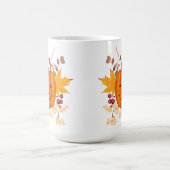 Feestelijke pompoen Mok met herfstbladeren (Center)