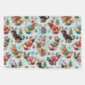 Feestelijke Pooping Dogs in Holiday Sweaters Inpakpapier Vel (Voorkant 3)