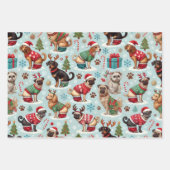Feestelijke Pooping Dogs in Holiday Sweaters Inpakpapier Vel (Voorkant)