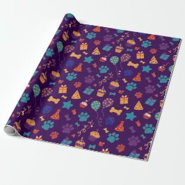 Feestelijke Pootafdrukken & Feestelijke Honden Tra Cadeaupapier