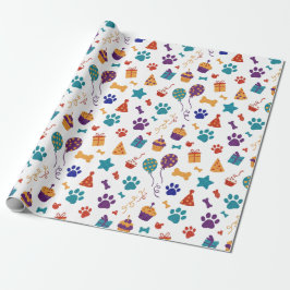 Feestelijke Pootafdrukken & Feestelijke Huisdieren Cadeaupapier