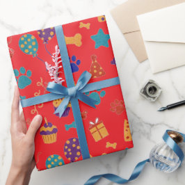 Feestelijke Pootafdrukken & Feestelijke Huisdieren Cadeaupapier