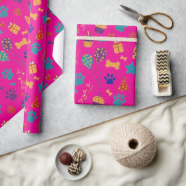 Feestelijke Pootafdrukken & Feestelijke Huisdierve Cadeaupapier