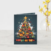 Feestelijke Pop Kunst Kerstboom Display Kaart (Gele Bloem)