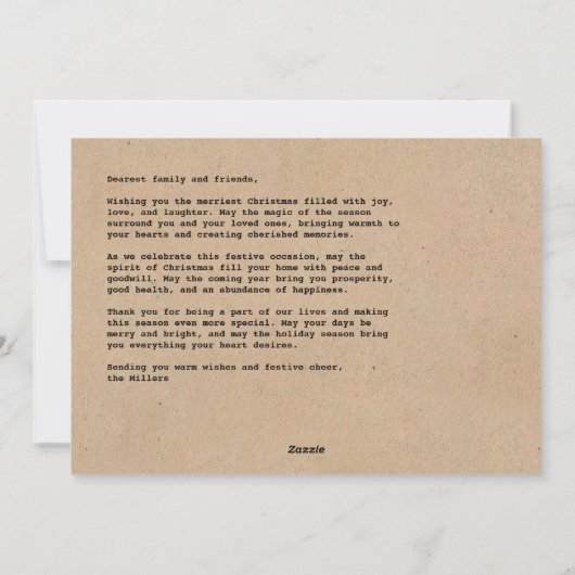 Feestelijke postzegel Foto Kerst Kaart (Achterkant)