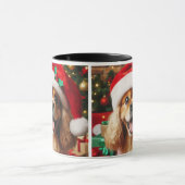 Feestelijke poten/honden in Santa Hat/Coffee/Mok Mok (Midden)