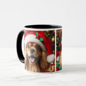 Feestelijke poten/honden in Santa Hat/Coffee/Mok Mok (Voorkant links)