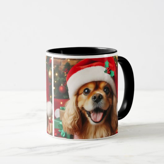 Feestelijke poten/honden in Santa Hat/Coffee/Mok Mok (Voorkant rechts)