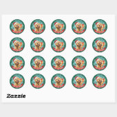 Feestelijke poten & Kerststickers Ronde Sticker (Vel)