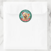Feestelijke poten & Kerststickers Ronde Sticker (Tas)