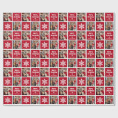 Feestelijke pret 2x foto-raster kerstcadeau cadeaupapier (Vlak)