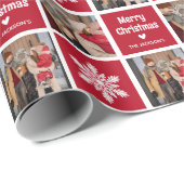 Feestelijke pret 2x foto-raster kerstcadeau cadeaupapier (Rol Hoek)