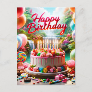 Feestelijke Pret Gelukkige Verjaardag Briefkaart