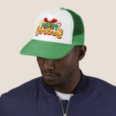 Feestelijke "Prettig Kerstfeest" muts Trucker Pet (In situ)