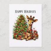 Feestelijke Prettige Feestdagen giraffe Kerstmis (Voorkant)