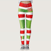 feestelijke Prettige feestdagen tekst met linten e Leggings (Voorkant)