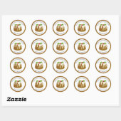 Feestelijke pudding goud | GLITTER SPARKLE | Kerst Ronde Sticker (Vel)