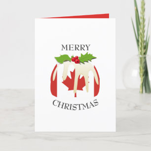 Feestelijke pudding met   CANADA   Christmas Feestdagen Kaart