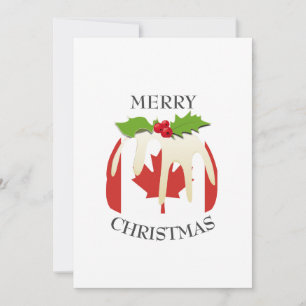 Feestelijke pudding met   CANADA   Christmas Feestdagenkaart
