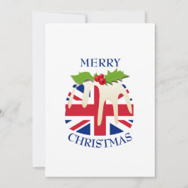 Feestelijke pudding met | UNION JACK | Christmas Feestdagenkaart