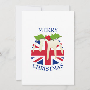 Feestelijke pudding met UNION JACK Christmas Feestdagenkaart