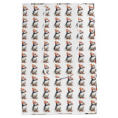 Feestelijke Puffin Presentstijl Medium Cadeauzakje (Achterkant)