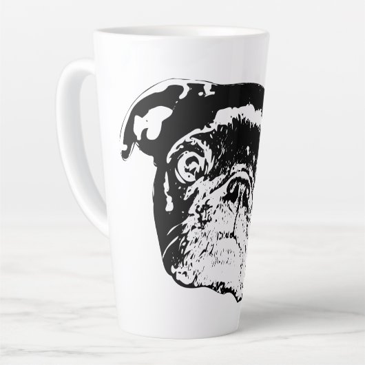 Feestelijke Pug Ochtendgroet Latte Mok (Linkerhoek)