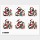 Feestelijke Pug Stickers (Vel)