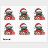 Feestelijke Pug Stickers (Vel)