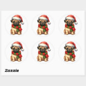 Feestelijke Pug Stickers (Vel)