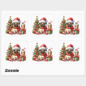 Feestelijke Pug Stickers (Vel)