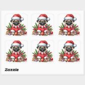 Feestelijke Pug Stickers (Vel)