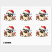 Feestelijke Pug Stickers (Vel)