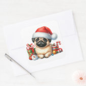 Feestelijke Pug Stickers (Envelop)