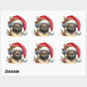 Feestelijke Pug Stickers (Vel)