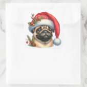 Feestelijke Pug Stickers (Tas)