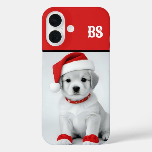 Feestelijke pup in kerstoutfit Case-Mate iPhone case (Achterkant)