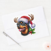 Feestelijke Pup met Antler Style! Vierkante Sticker (Envelop)