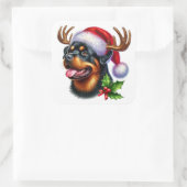Feestelijke Pup met Antler Style! Vierkante Sticker (Tas)